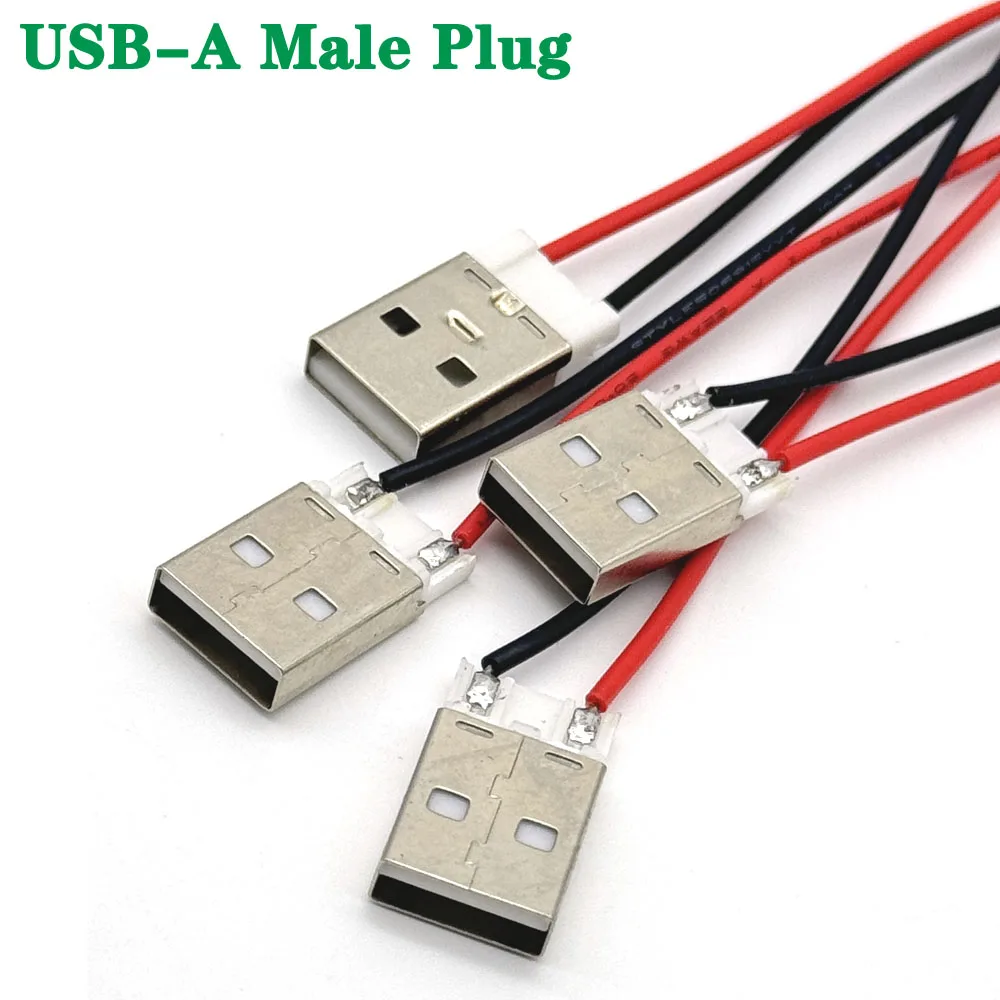 1/5Pcs Type A  Male USB Type-C 2Pin Type-A DIY Kits Soldered Male Plug-in Board Quick Charging USB-C Connector