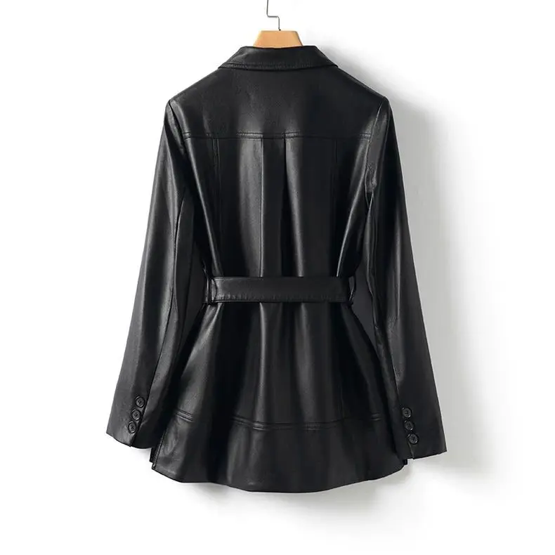 2025 primavera e outono jaqueta de couro feminina viajando jaqueta de couro com alça slim fit
