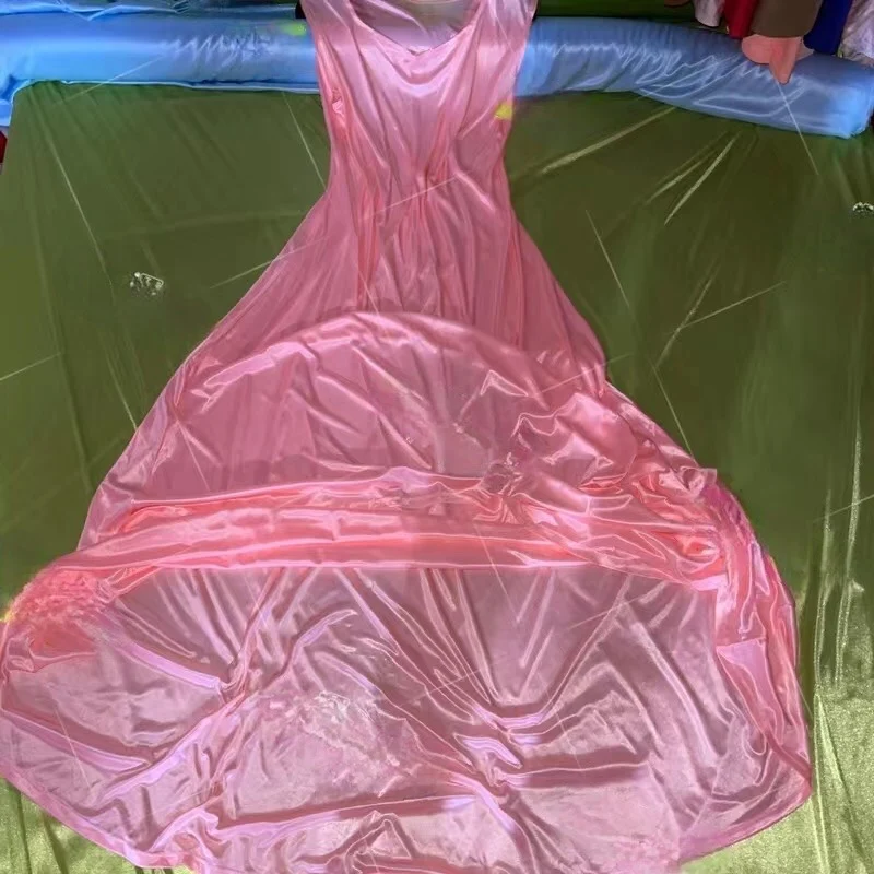 

Ice Silk Nightdress Women's Thin Long Nightgown Shoulder Strap Pajamas Loose Home Clothes Men Women Casual Home Leisure Wear