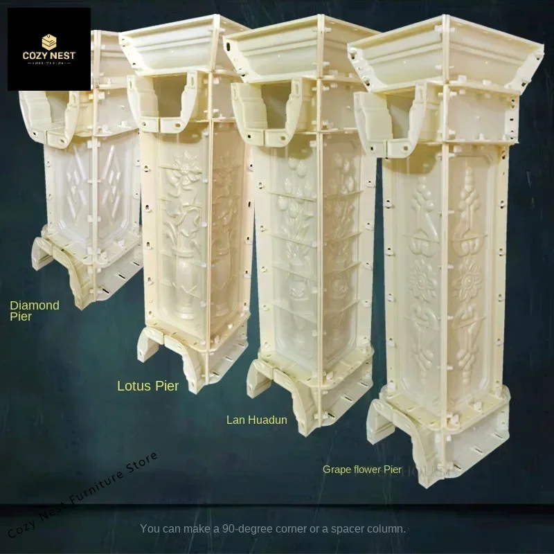 

Roman Column Mold ABS Plastic Steel Cast-in-place Cement Railing European Building Formwork Four-way Interval Corner Column Pier