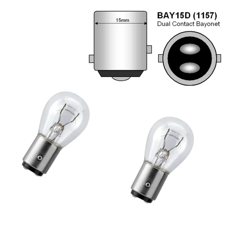 2pcs 1157 P21/5W S25 12V21/5 BAY15D Car Clear Glass Lamp Brake Tail Bulb Car Indicator Halogen Stop Lamp Brake Bulbs 12499 view 3