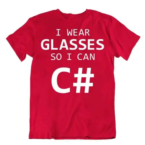 Glasses To C# Tshirt Programmer T-SHIRT Computer Language Tee