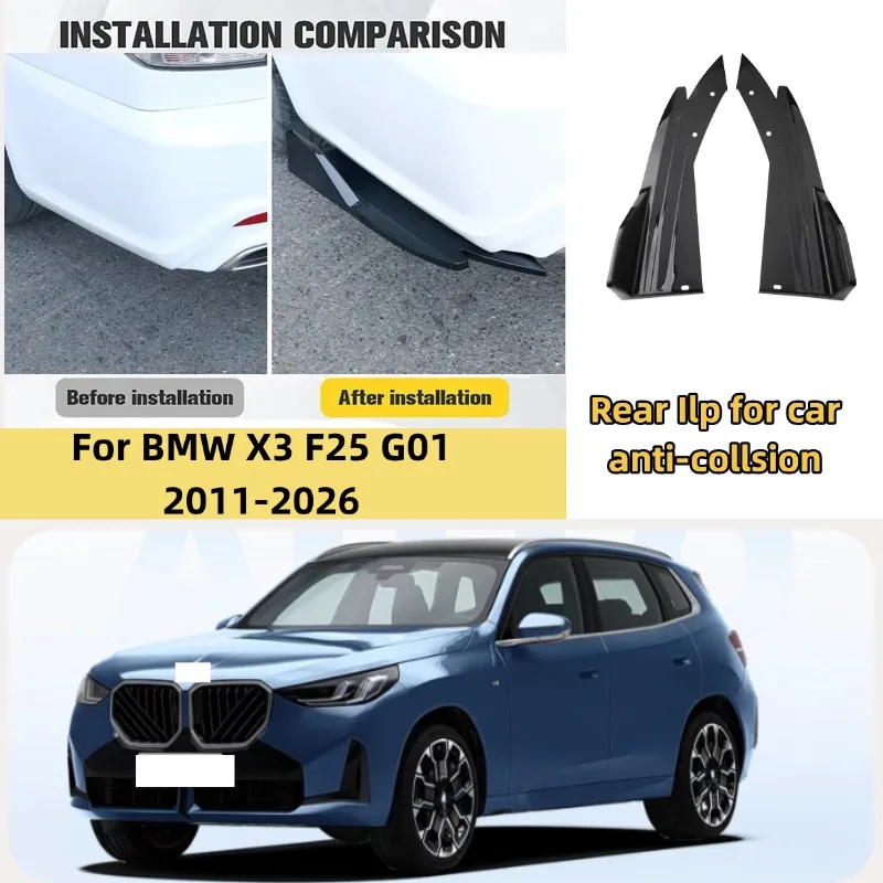 Car Rear Bumper Spoiler Lip Diffuser Side Skirt Splitter Wrap Angle Anti-Crash Protection For BMW X3 F25 G01 2011-2026