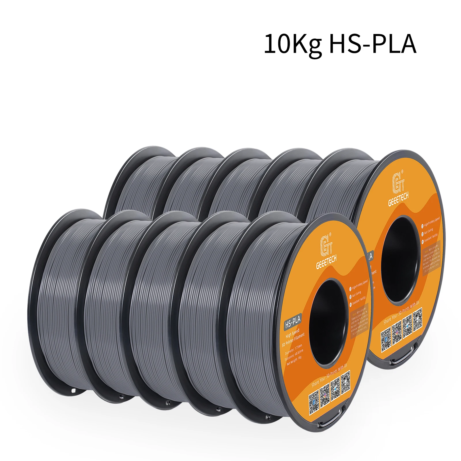 GEEETECH 10Kg High Speed PLA 3d priner Filament 1kg 1.75mm, faster curing & printing speed, higher printing quality