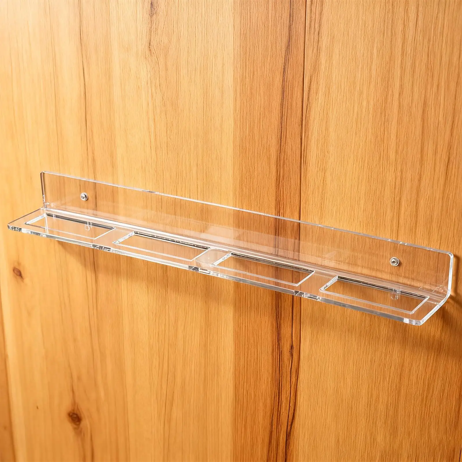Acrylic hockey puck display rack 4-slot Wall Mount Clear hockey puck Secure Hold Shelf for Players Beginners Grandfather Father
