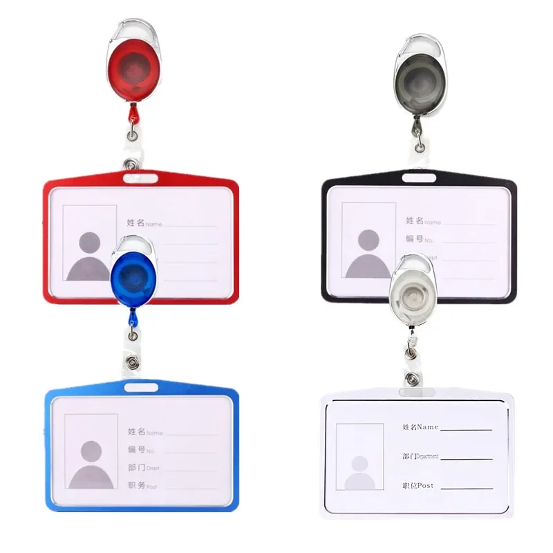 Estuche de Metal para permisos de trabajo, juego de Clip, etiqueta de identificación, acceso, tarjetero de trabajo, funda para trabajadores del personal, accesorios de soporte de insignia