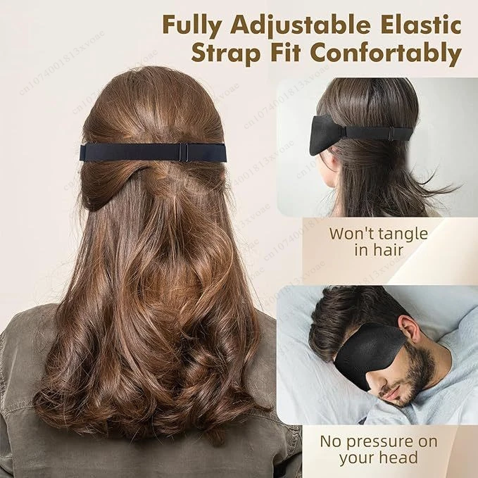 100% BlockoutSleep Eye Mask Weighted for Side Sleeper Men Women 3D Contoured Sleeping Mask No Eye Pressure Soft Comfortable Eye