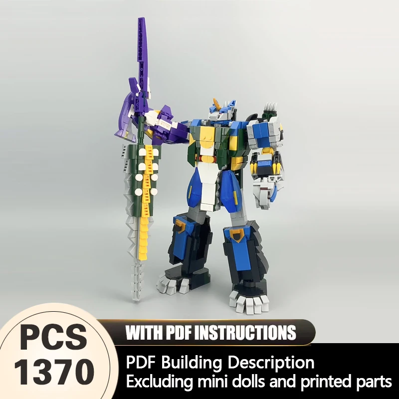 Creative Series Model MOC Building Bricks Blue Multi-Color Armed Mecha Modular Technology Gifts Holiday Assemble Toys Suit