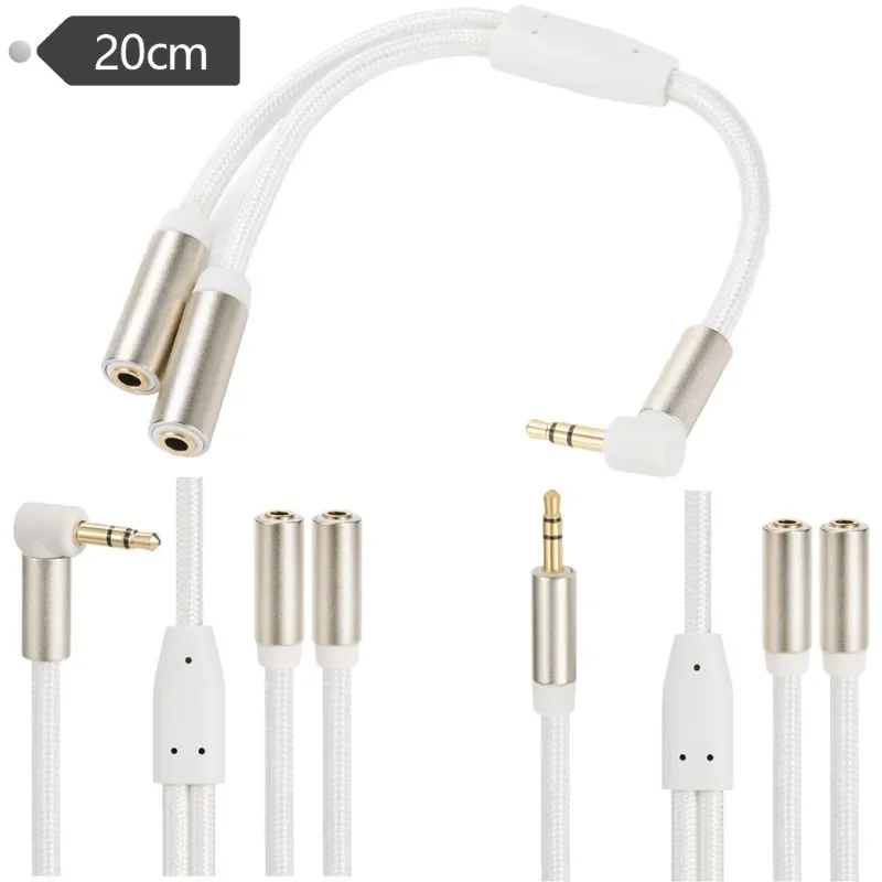 

Cotton Mesh Gold-plated Head Metal Shell 3.5mm One Male, Two Female, One Minute and Two Audio Stereo Y-shaped Earphone Splitter