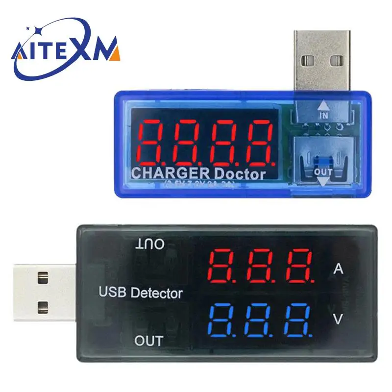 Digital Display Hot Dual USB/Mini USB Power Current Voltage Meter Tester Portable Mini Current and Voltage Detector Charger