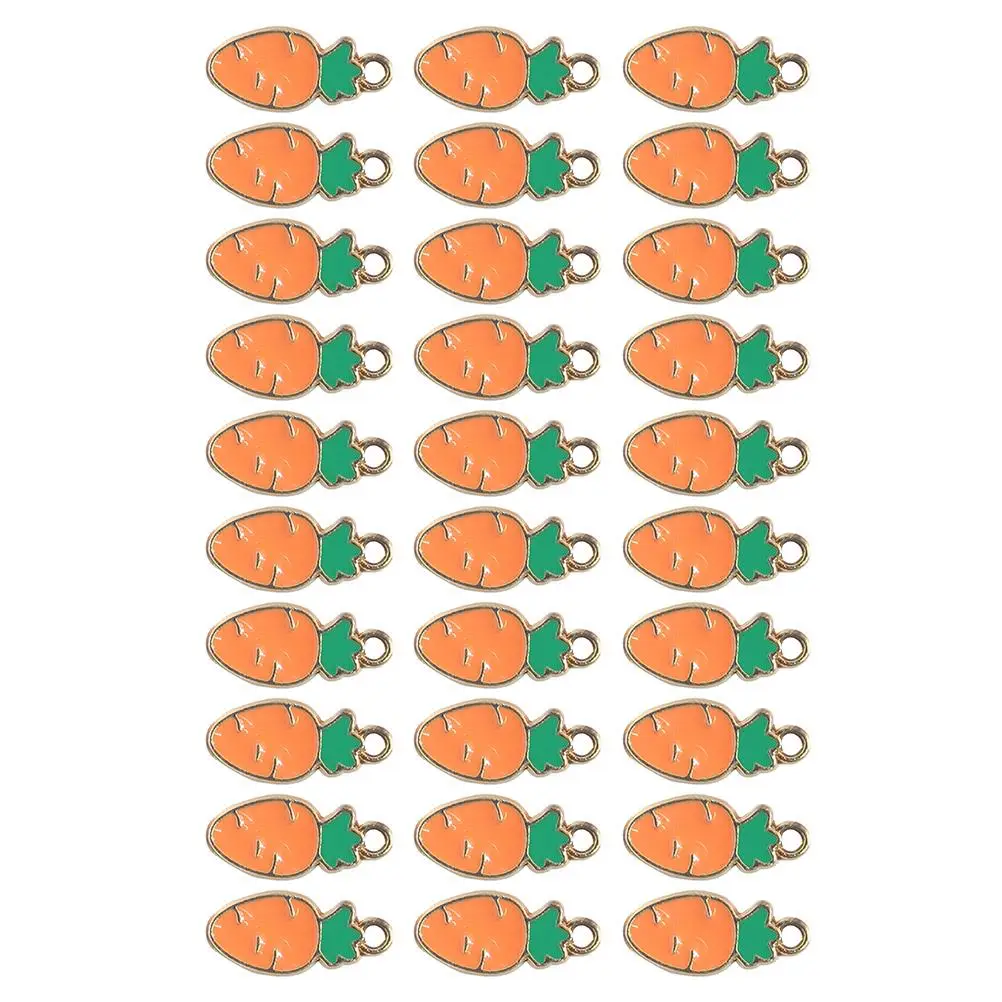 

30pcs Carrot Rabbit Charms Easter DIY Accessories Jewelry Making Supply Pendants Necklace Decorative Wear resistant