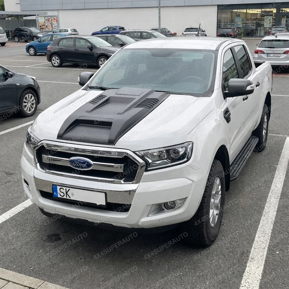 Bonnet Scoop Hood Cover For Ford Ranger T7 T8 2015-2022 WILDTRAK XL XLT MATTE BLACK Bonnet Protector Car Accessories
