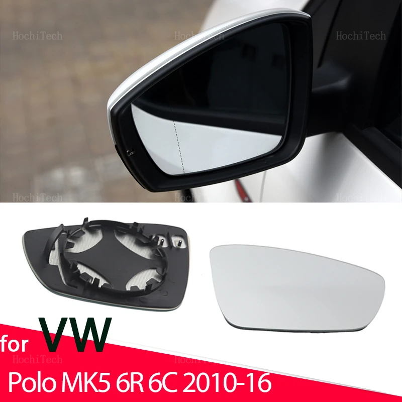 

Left or Right Side Mirror Glass Rear View Rearview Exterior for Volkswagen VW Polo 5 MK5 6R 6C 2010-2016 Side Mirror Glass