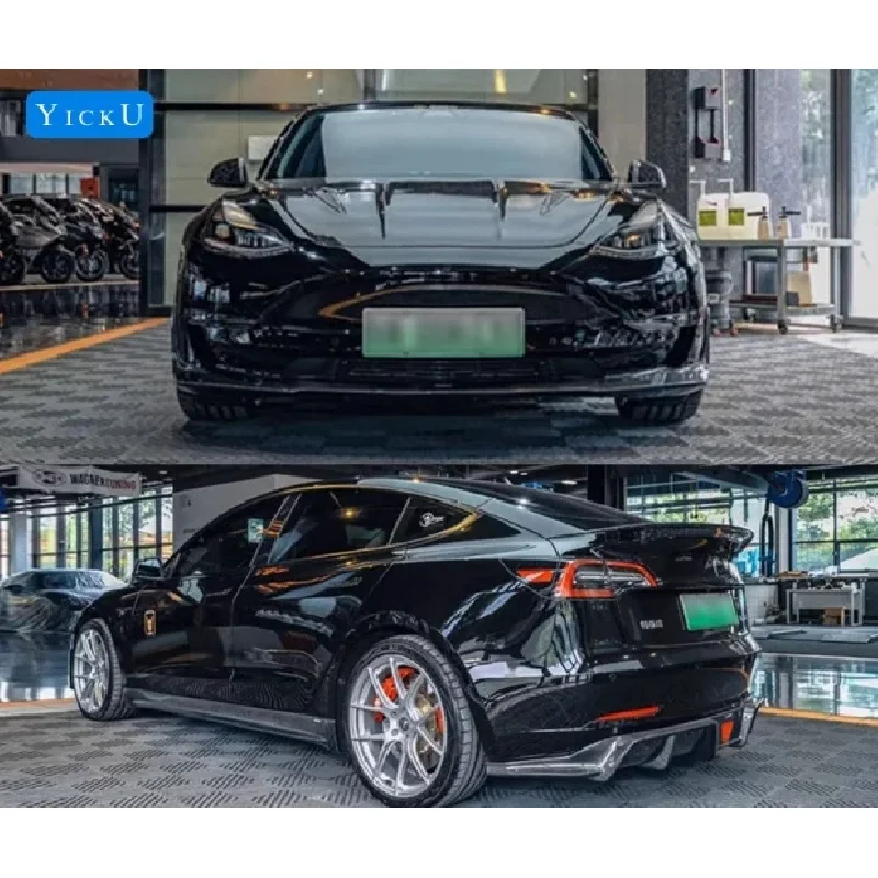 Factory hot salesGood Quality Body Kit for s Model 3 Upgrade CMST Style Body Kit Front Lip Side Skirts Rear Diffuser Spoiler Car