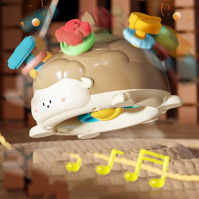 عضاضة الأغنام المصنوعة من السيليكون الملون - لعبة مضغ بدرجة الطعام مع خشخيشة وتدريبات حسية وتخفيف اللثة المهدئة للأطفال