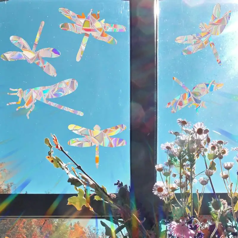 Rainbow Maker Sun Catcher Wall Stickers Cat Bird Star Mushroom Moon Sun DIY Window Glass Electrostatic Prisms Sticker