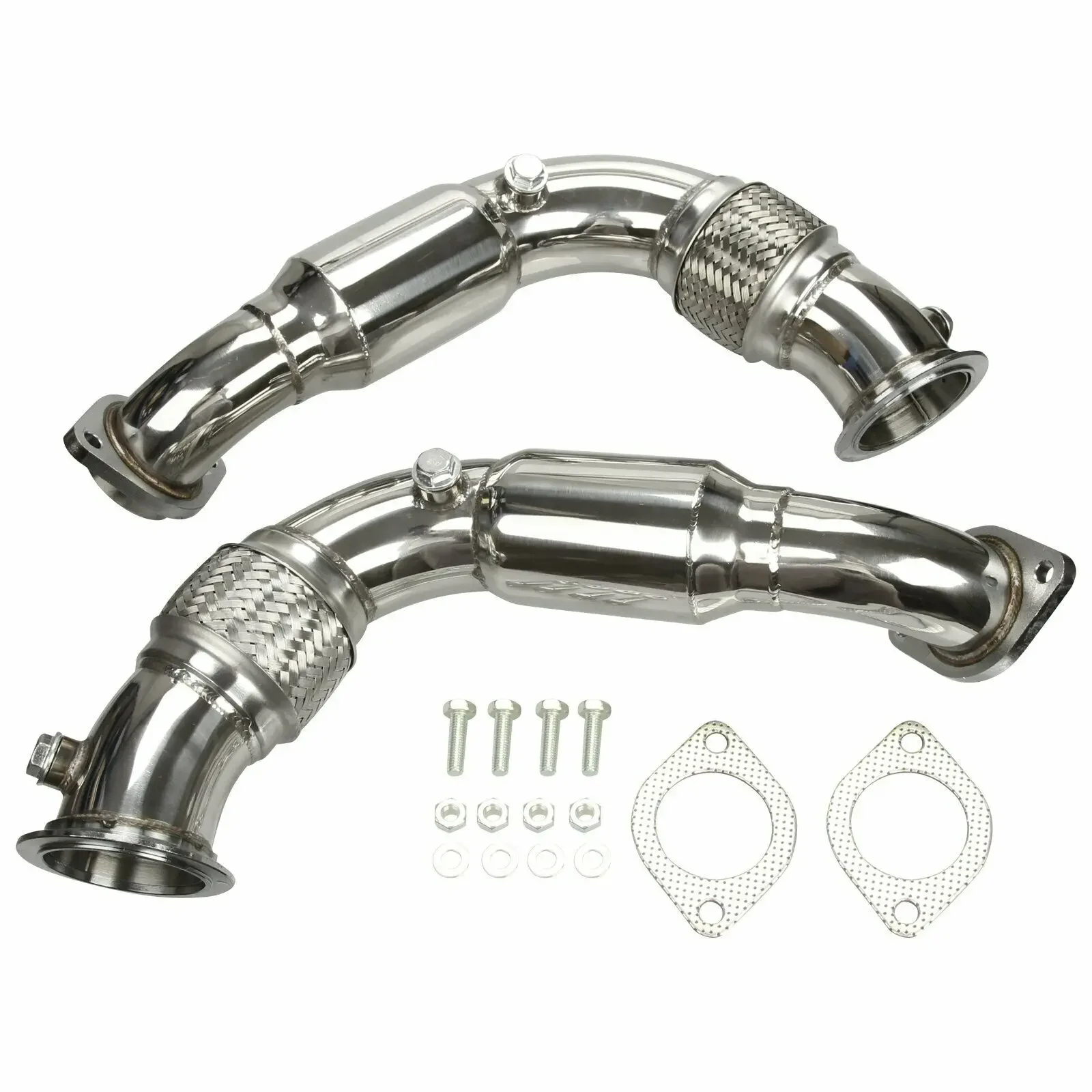 Stainless Exhaust Downpipe For 08-14 BMW X6/X5/5-/7-SERIES N63 B44 4.4 V8