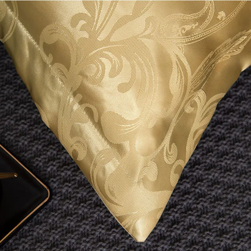 European Satin Jacquard Pillowcase Exquisite Breathable Solid Pillow Cases for Hot Sleepers Summer Autumn Cooling Feel Bedding view 6