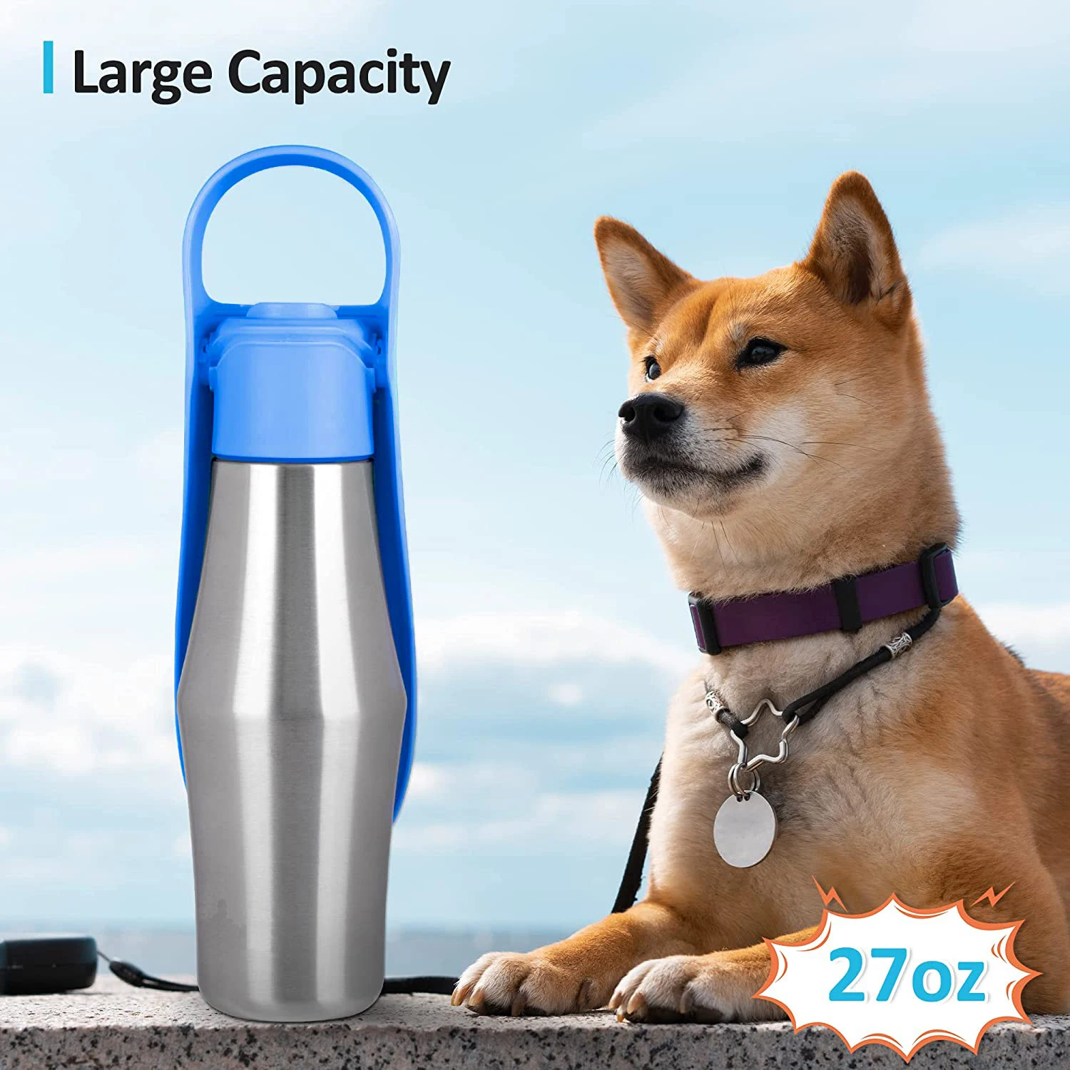 Pet Walking Mug Stainless Steel Amazon Pop Dog Outdoor Water Mug Outdoor Water Bottle Water Bottle Portable Drinker Outdoor Pets