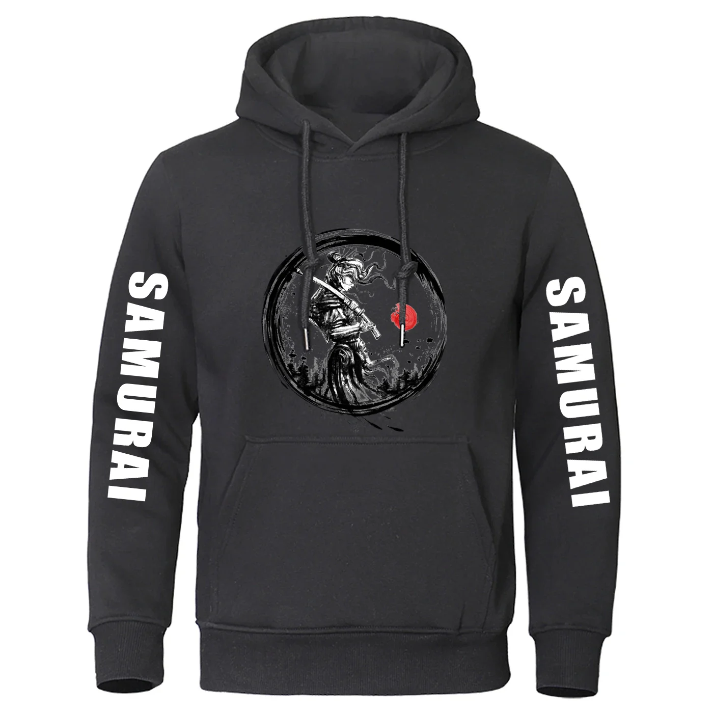 

Японский самурай с рисунком 2220, весенне-осенний мужской уличный модный пуловер с капюшоном, однотонное тонкое пальто
