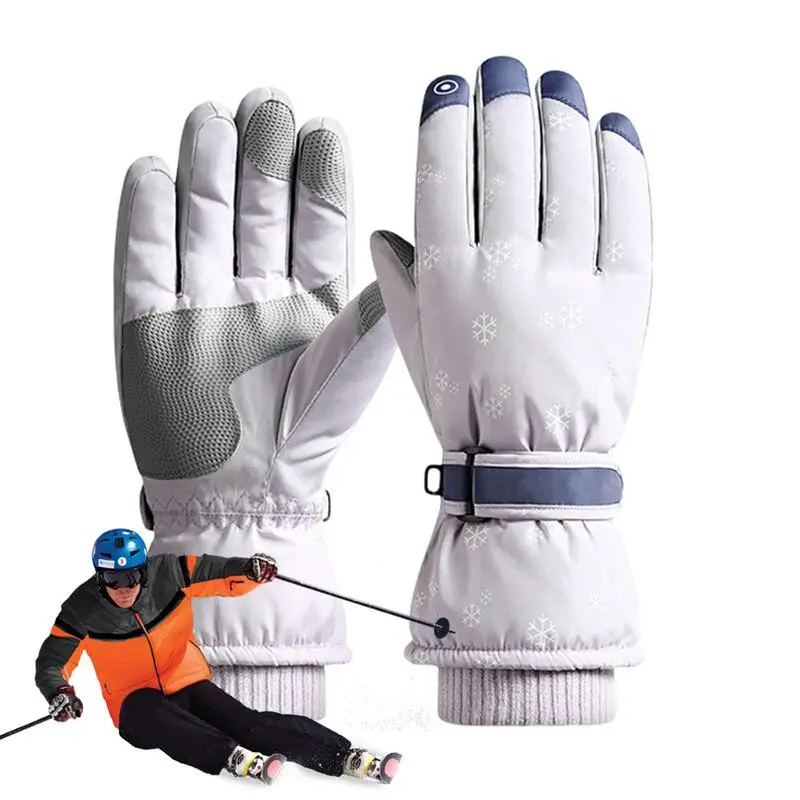 Gants de ski imperméables pour hommes et femmes, gants d\'extérieur à écran tactile, optique de neige, gants chauds pour le ski, la randonnée, la