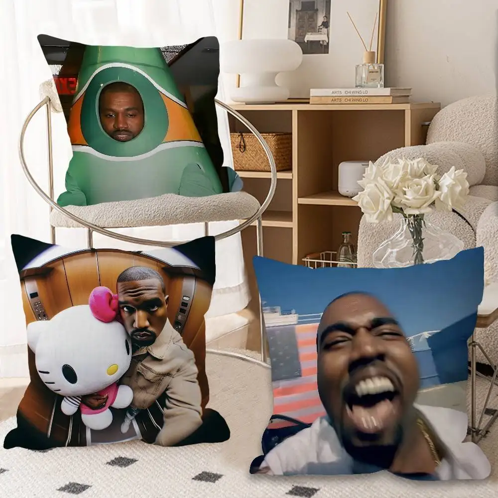 Funny K-KanyES W-Wests Pillow Cushion Cover Pillowcase Living Room Sofa Home Decor Customized