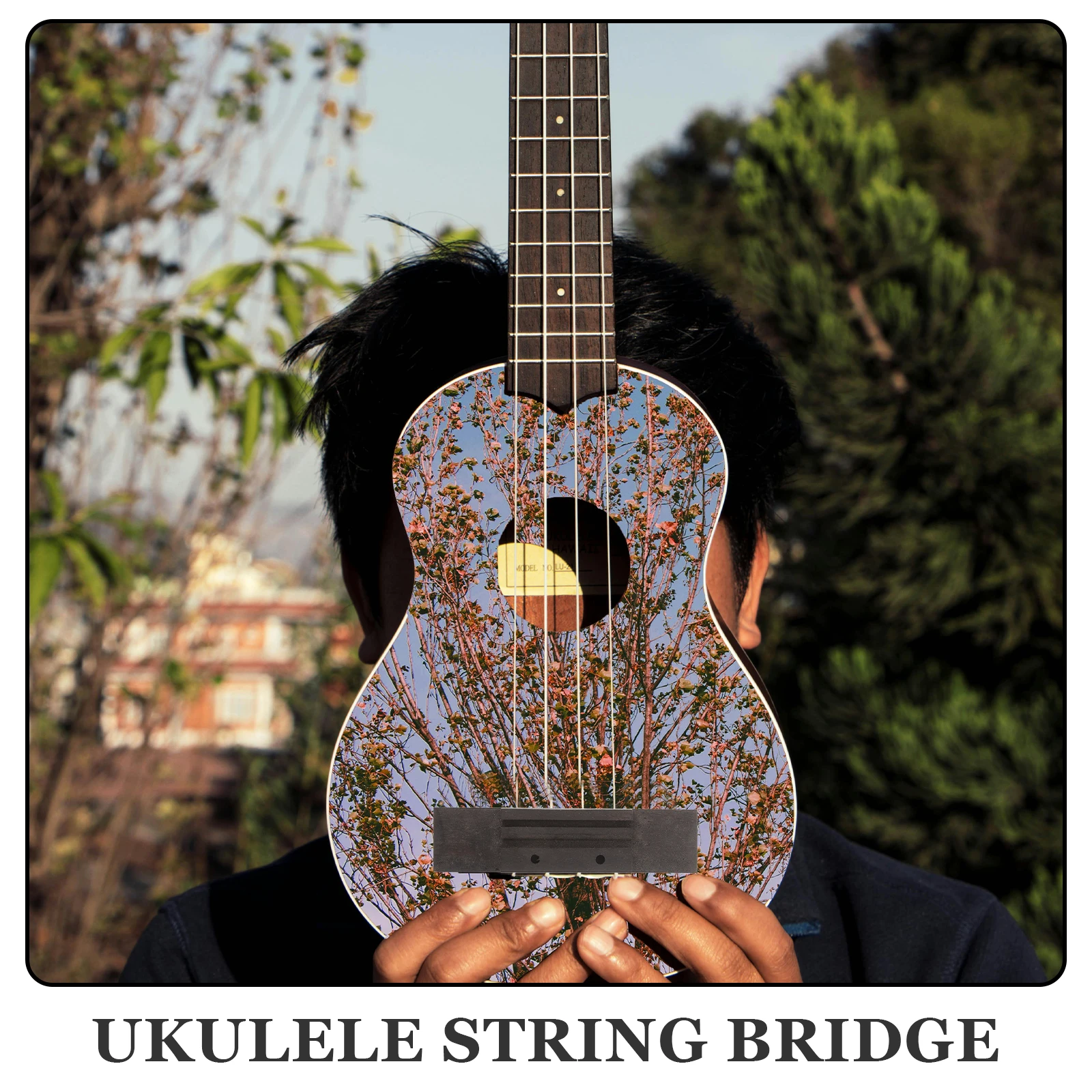 

s Replacement Sturdy Wooden Musical Instrument Parts Premium for Ukulele Accessories String Bridge Replacement Wood