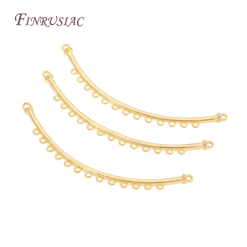 1/2 Stück 18K vergoldete Messing-Verbindungsstücke mit mehreren Löchern für DIY-Ohrringe, Halsketten und Schmuckherstellung.
