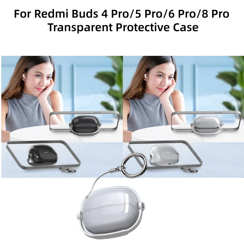 

Transparent Lock Buckle Case for Redmi Buds 4Pro/5Pro/6Pro/8 Pro, Fashion Music Boy Pattern Earbuds Protective Cover