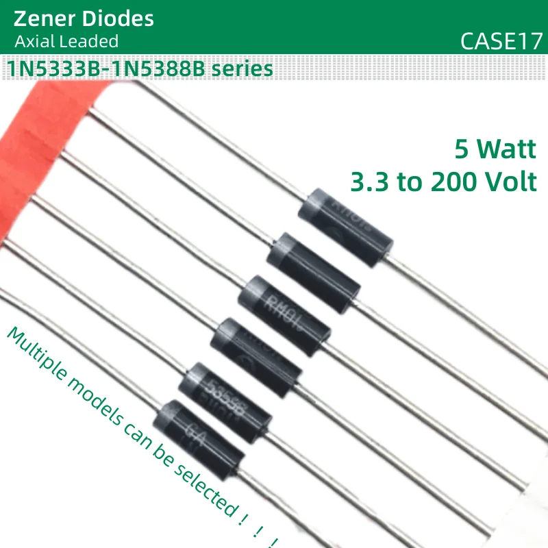 20 pçs/lote 5w zener diodos case17 1n5357b 1n5358b 1n5359b 1n5360b 1n5361b 1n5362b 1n5363b 1n5364b 1n5364b 1n5366b 1n53675368b 1n5368b