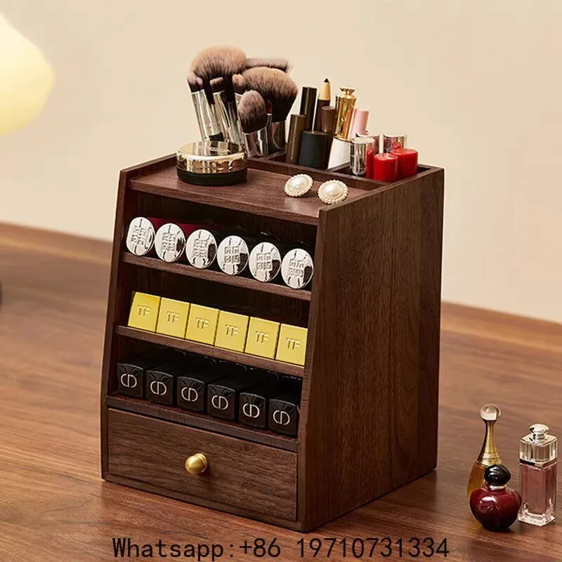 Cosmetics Storage Desktop Dresser Large Capacity Drawer Type Divided Lipstick Shelf