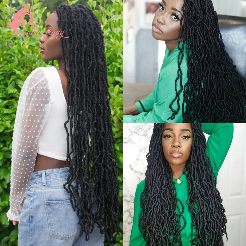 40 "Dread lock Perücke synthetische geflochtene Perücken volle Spitze für schwarze Frauen Wave Locs Zöpfe Haar Perücke Cornrow Zöpfe Spitze Perücken Sable Lady