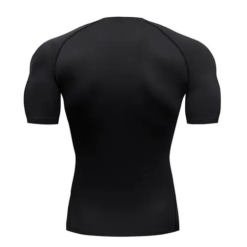 Bat Printed Men's Tight T-Shirt Running Compression Compression T Shirt Gym Fitness Jogging Short Sleeve Male Casual Shirt Tops - Image 2