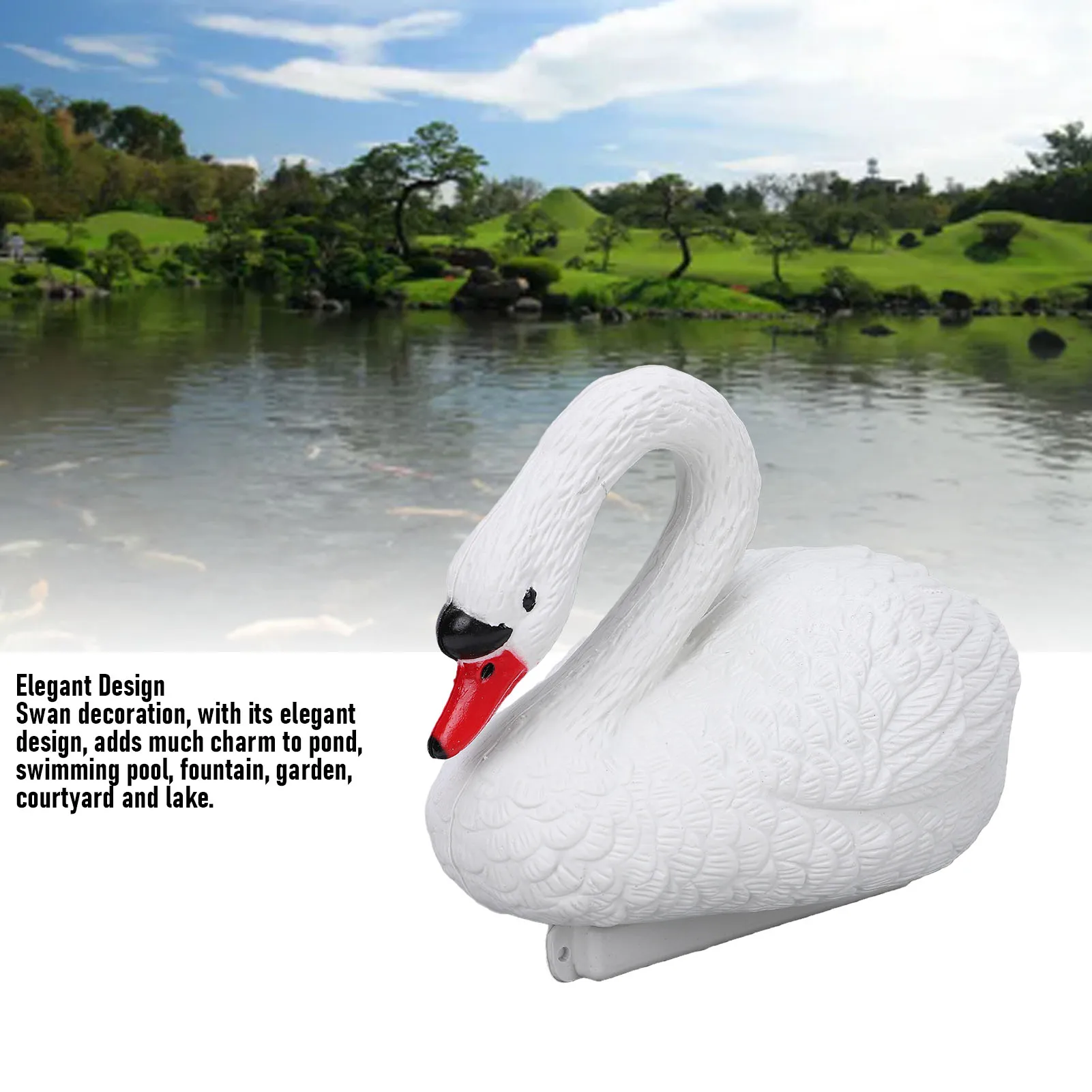 Swan Pond Decoration Plastic Floating Swan Decor Vivid for Courtyard Lawn Park Swimming Pool Outdoor Area Swan Pool Decor