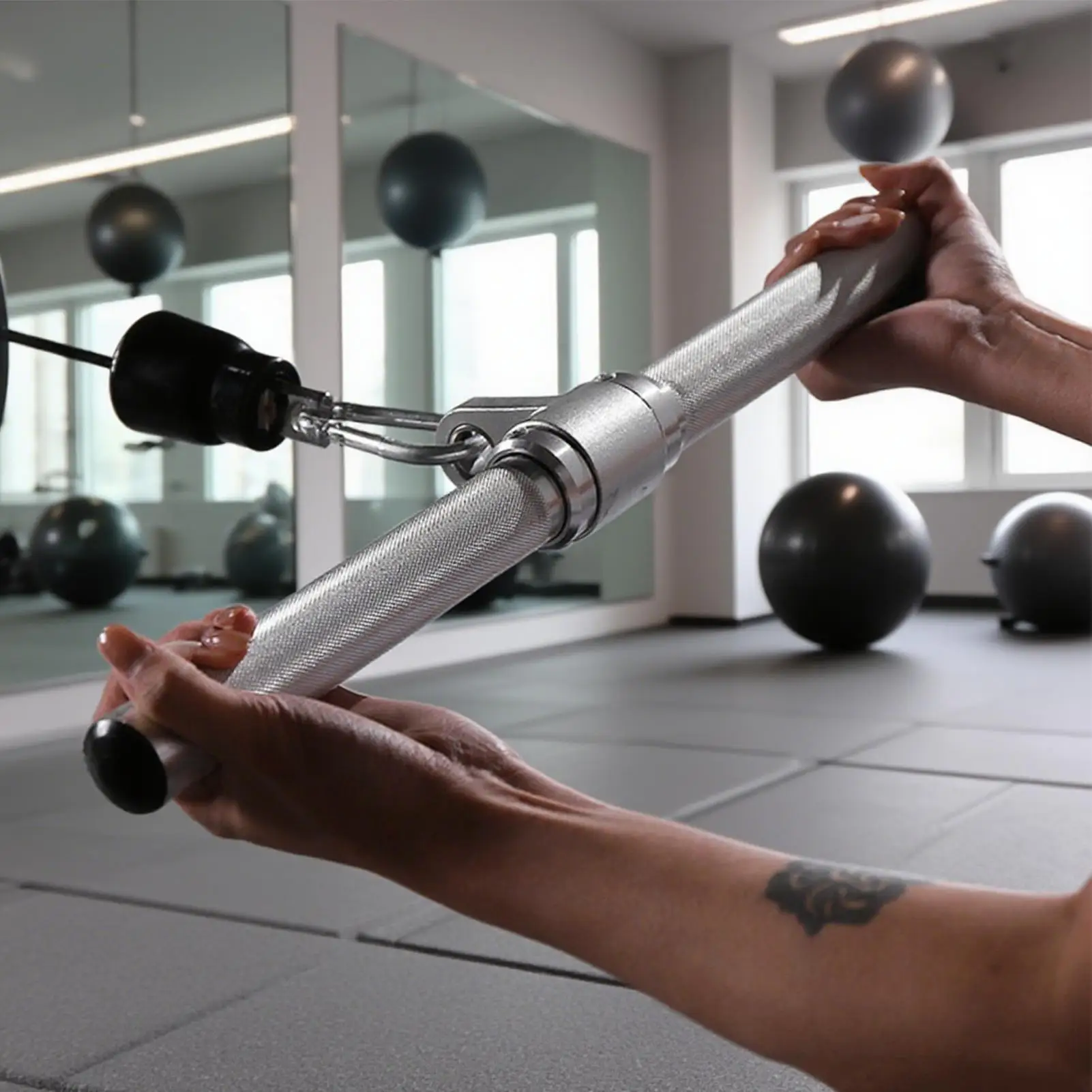 

Насадки для тросовой машины, тянущая перекладина для тренировки мышц, прямая перекладина для трицепса, для дома, тренажерного зала, квартиры, перфораторов, занятых