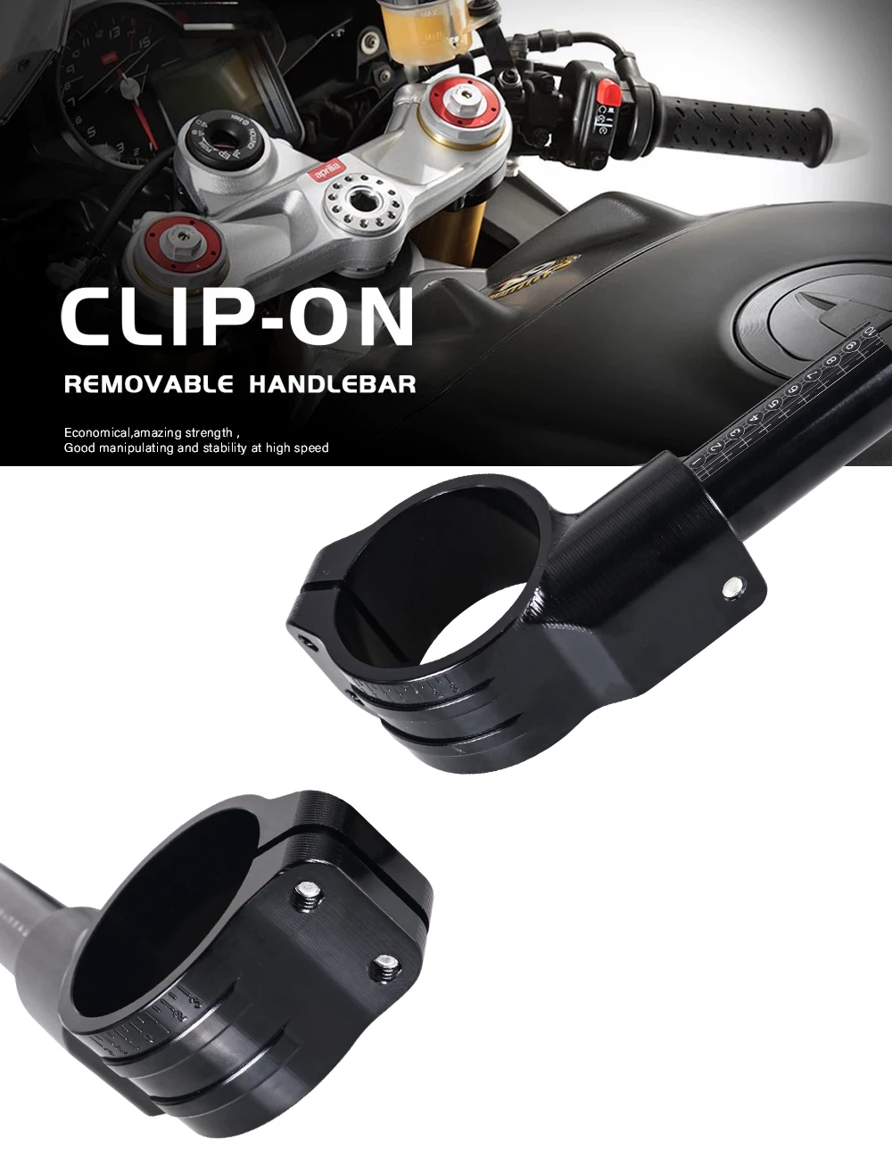 Motorcycle Handlebar Clip-Ons Fork Handle Bars Clip ons For TRIUMPH DAYTONA 675/675R 2007 - 2018