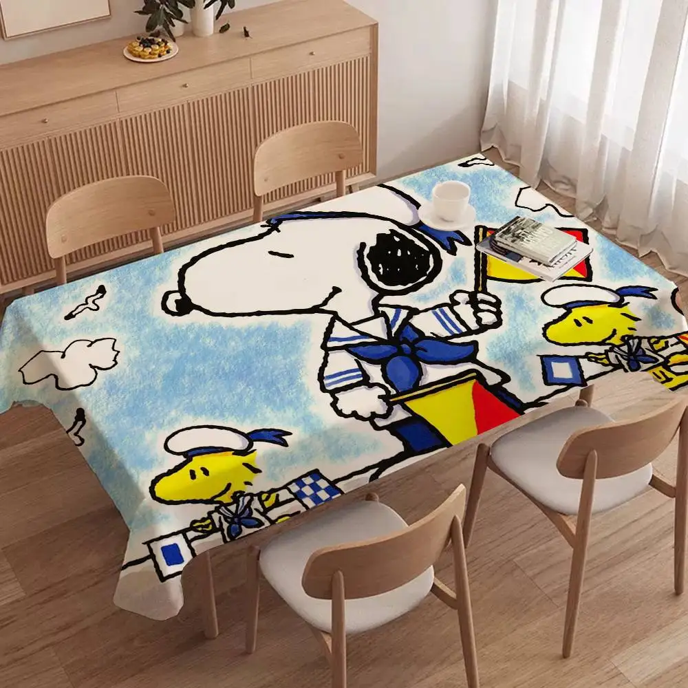 S-SNOOPYS Rectangular Tablecloths Washable Wedding Party Kitchen Dining Living Room Birthday Decoration Table