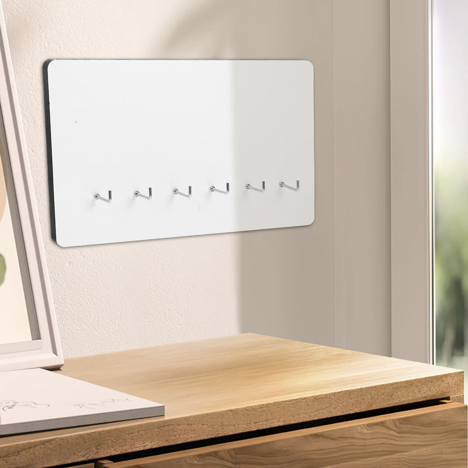 

1Set Thick Sublimation Image Board 12Mm 6 Holes DIY Hanging Ornament Wall Decor Panel for Keys Clothes Home Office Store