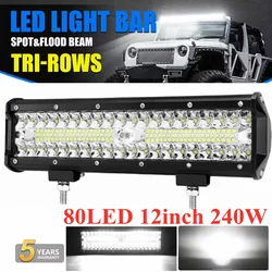 Car LED Light Bar Offroad 4x4 Spotlights Fog Lamp 12V 24V 3 Rows Headlight Truck Farm Tractor Boat SUV ATV Light Bar/work Light