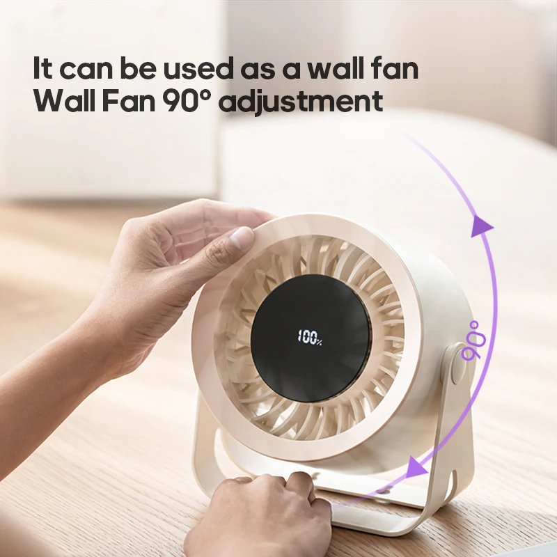 Ventilador de refrigeración inalámbrico para montaje en pared, ventilador de escritorio con Control remoto de 100 velocidades, 4000mAh, recargable con Control remoto para viajes y hogar