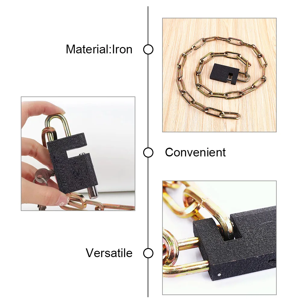 

2-ключевой велосипедный замок, железная цепь, прочный водонепроницаемый противоугонный замок для мотоцикла, велосипеда, уличная сумка для багажа