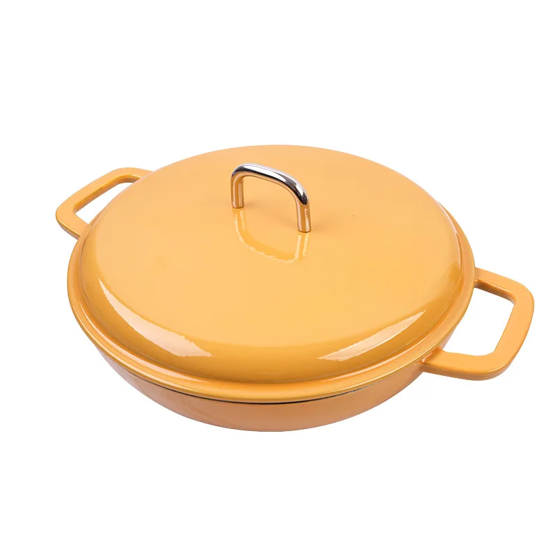 

Cast iron high-gloss orange enamel seafood pot, pig iron stew pot, braised