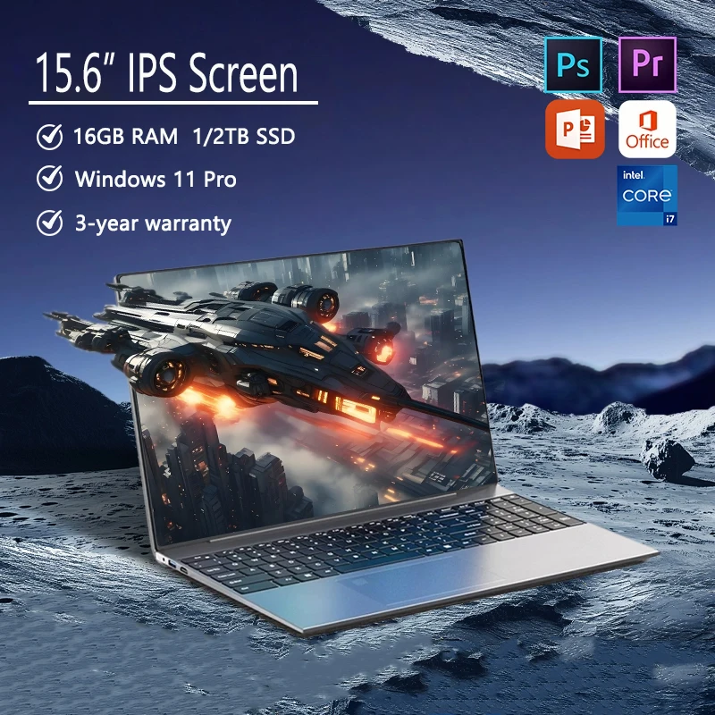 

Новинка 2025 года, 15,6-дюймовый ноутбук с Windows 11, Intel Core i7 8500Y, 16 ГБ ОЗУ, 1 ТБ SSD, разблокировка по отпечатку пальца, исследование, офисные ПК, ноутбуки