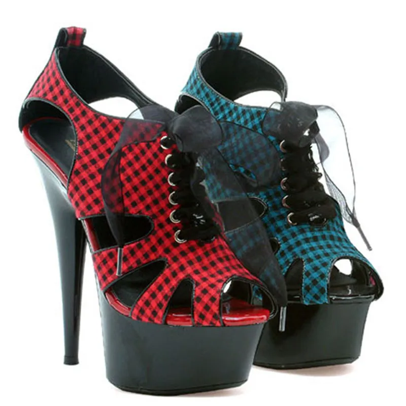 

Сверхвысокие водонепроницаемые туфли на платформе из ткани с красной замшей Mei «рыбий рот» на одинарном каблуке 15 см.