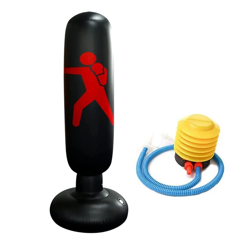 NEW-Inflatable Kids Punching Bag With Stand Inflatable Punching Bag For Practicing Karate Taekwondo Kids Adults Boxing Bag