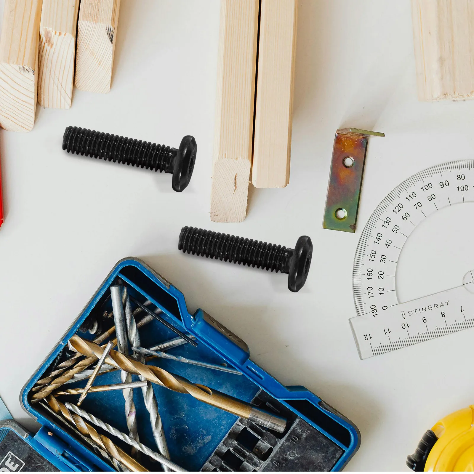 

50Pcs Furniture Screws Carbon Steel Socket Cap Flat Head for Assembly Tables Beds Racks Full Thread Heavy Duty