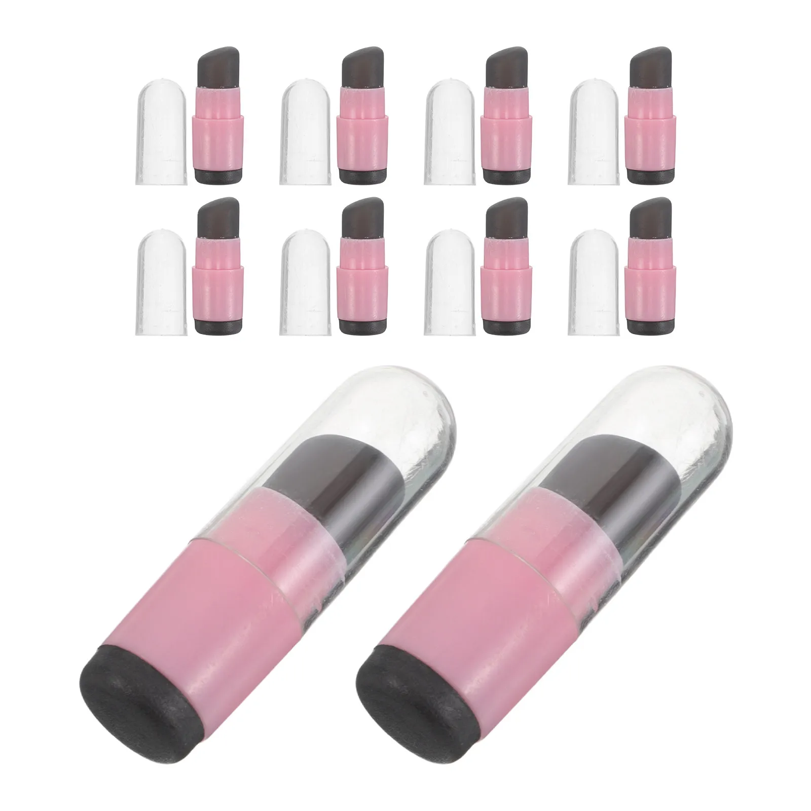 10Pcs Silicone Lip Brush Mini Portable Round Head Applicator Cap Reusable Lip Gloss Balm Lipstick Brush Travel Silicone Makeup