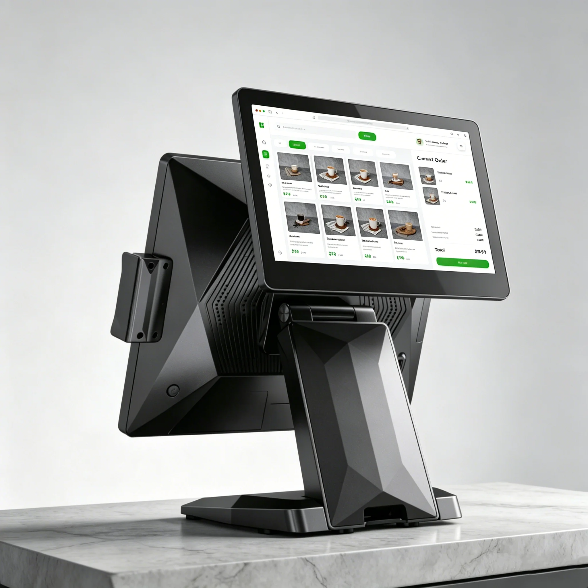 Dual Screen Touch SDK POS Systems 15.6 Inch Restaurant Point Of Sales System Rfid POS Terminal With 11.6 Inch Display And MSR