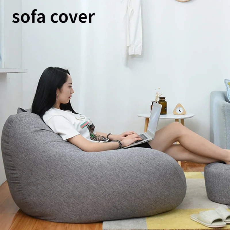 Housse de canapé en lin sans remplissage, siège long, Pouf bouffant, Tatami, salon, chambre à coucher