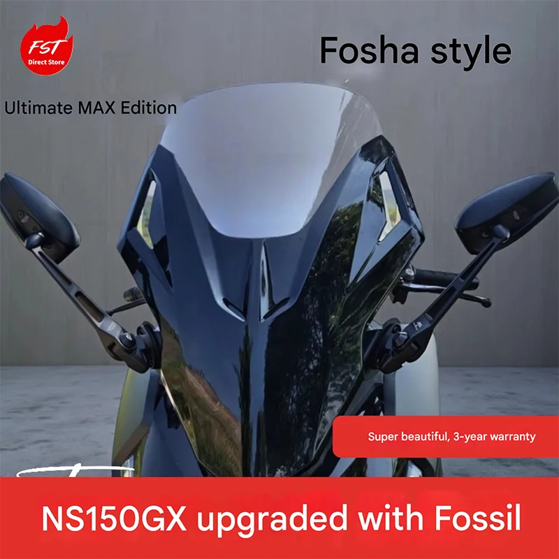 For Honda NS150GX Forza Front Windshield, Mirror Relocation Assembly & Tall Windshield Accessory